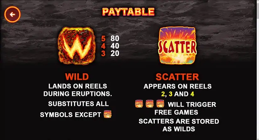 Wild Lava slot screenshot 