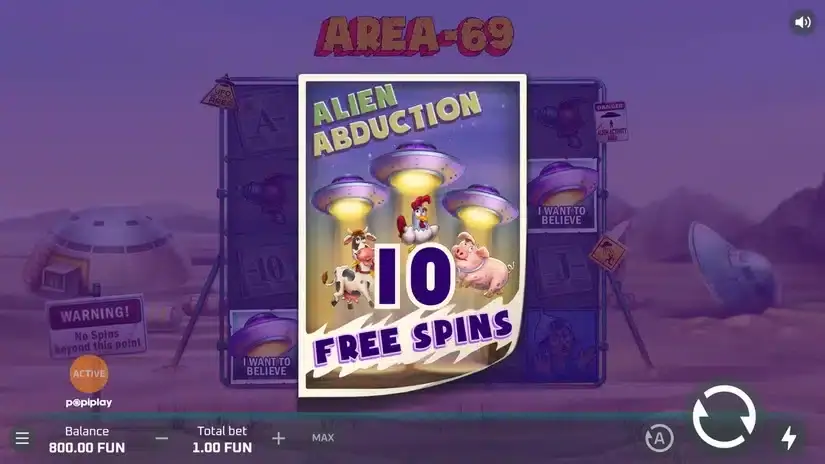 Area 69 slot screenshot 3