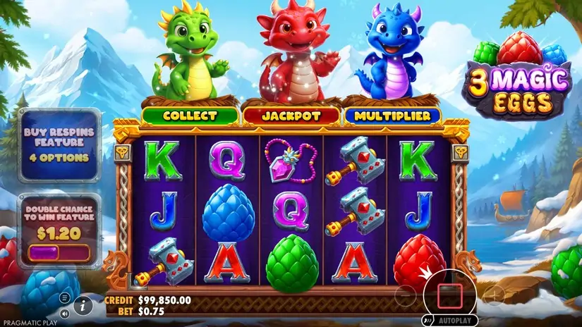 3 Magic Eggs slot screenshot 2