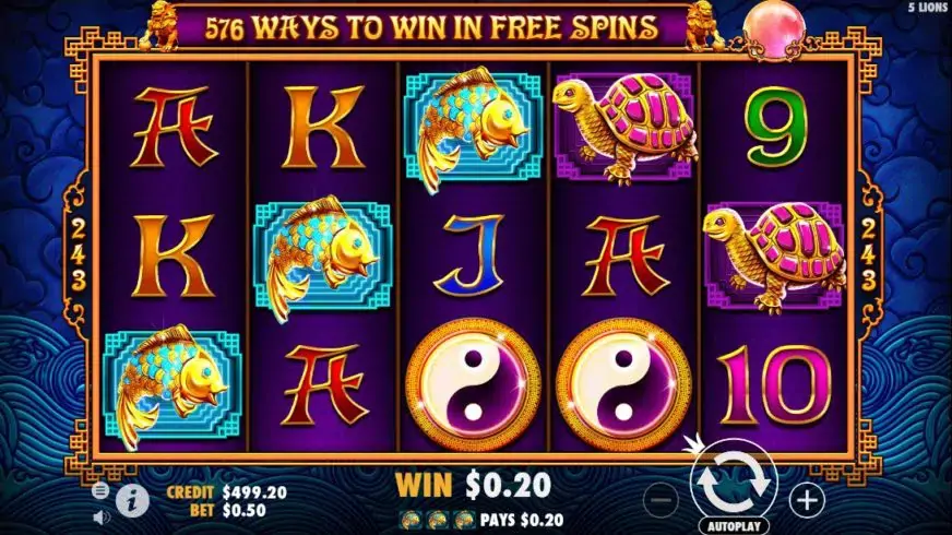 5 Lions slot screenshot 