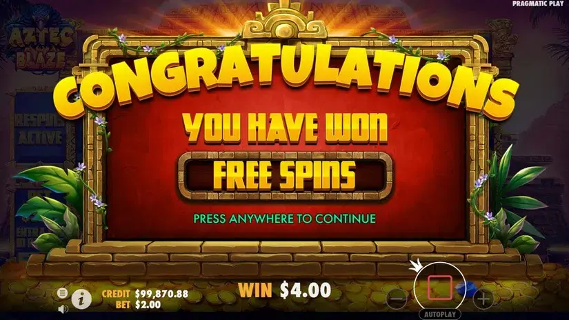 Aztec Blaze slot screenshot 4