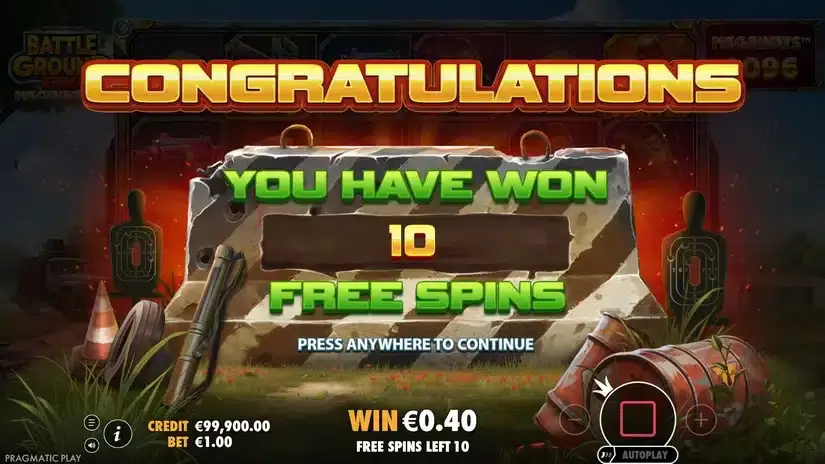 Battle Ground Zero Megaways slot screenshot 4