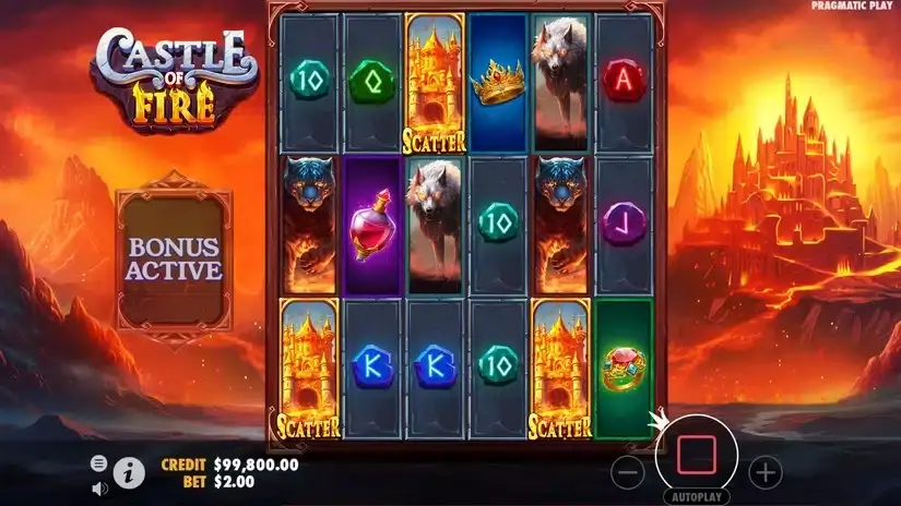 Castle of Fire slot screenshot 2