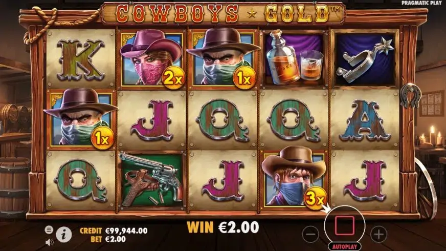 Cowboys Gold slot screenshot 2