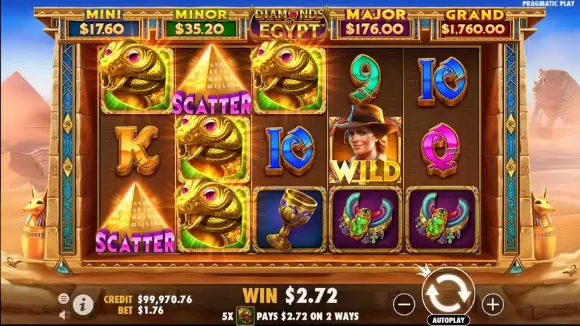Diamonds Of Egypt slot screenshot 2
