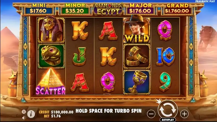 Diamonds Of Egypt slot screenshot 