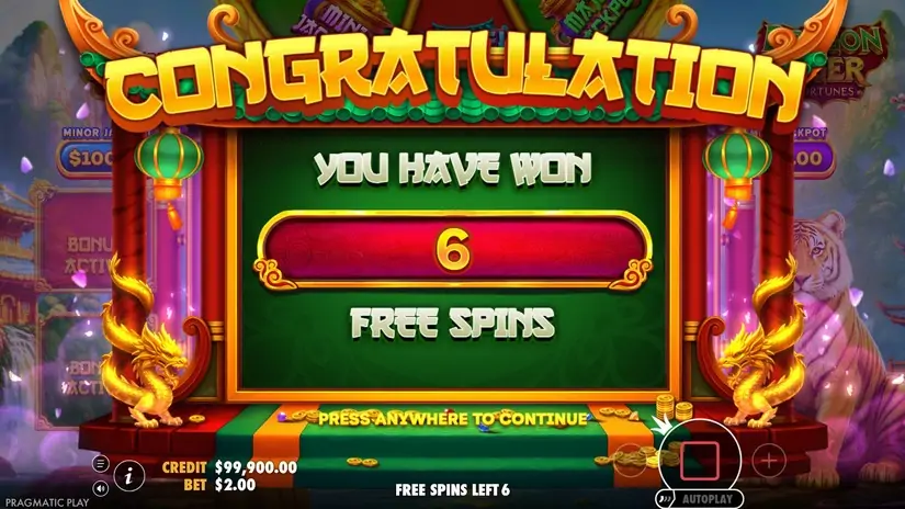 Dragon Tiger Fortunes slot screenshot 3