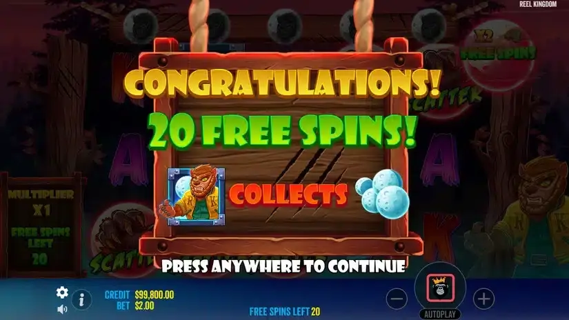 Fangtastic Freespins slot screenshot 3