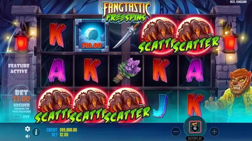 Fangtastic Freespins slot screenshot 2