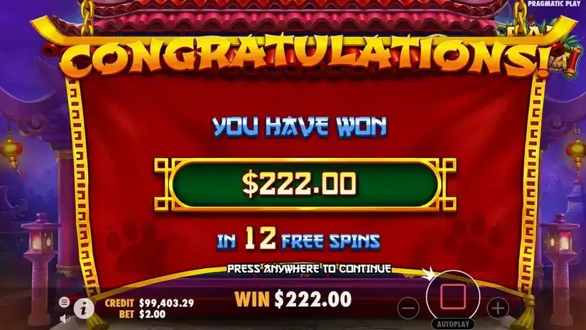 Fat Panda slot screenshot 