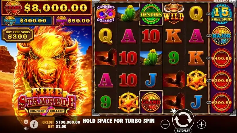 Fire Stampede slot screenshot 
