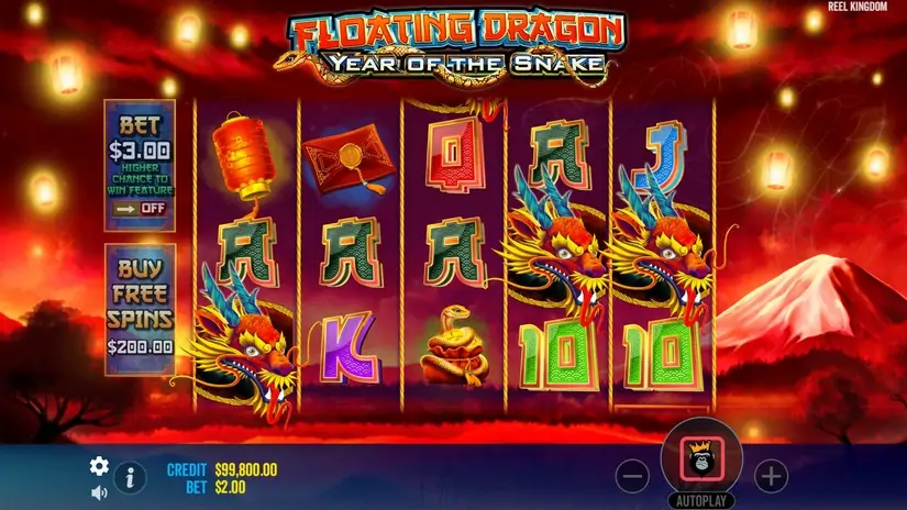 Floating Dragon – Year of the Snake slot screenshot 2