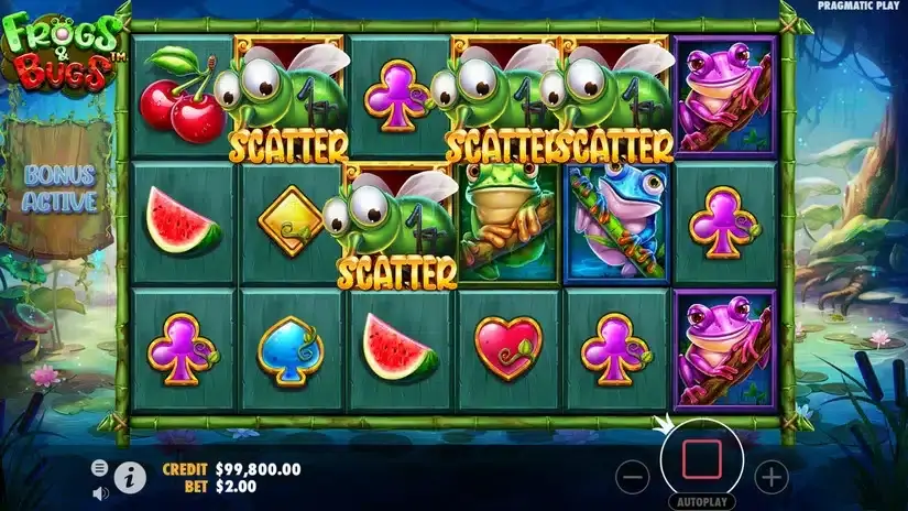 Frogs & Bugs slot screenshot 2