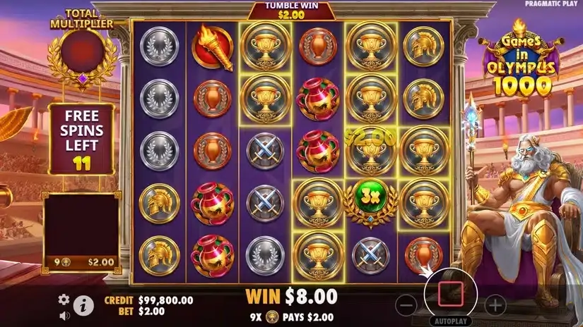 Games in Olympus 1000 slot screenshot 4