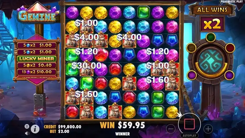 Gemine slot screenshot 