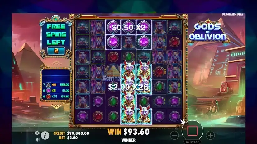 Gods of Oblivion slot screenshot 
