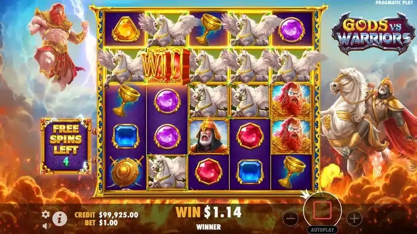 Gods vs Warriors slot screenshot 4