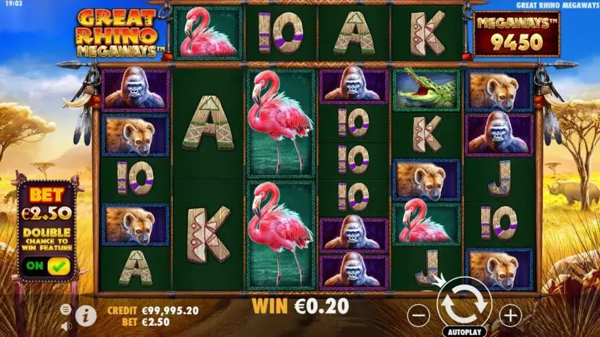 Great Rhino Megaways slot screenshot 