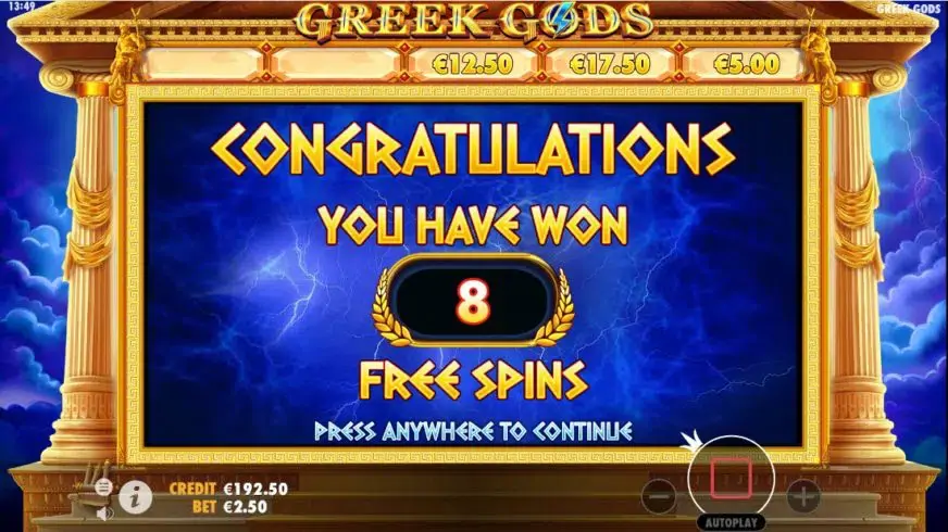 Greek Gods slot screenshot 3