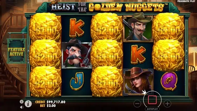 Heist for the Golden Nuggets slot screenshot 2