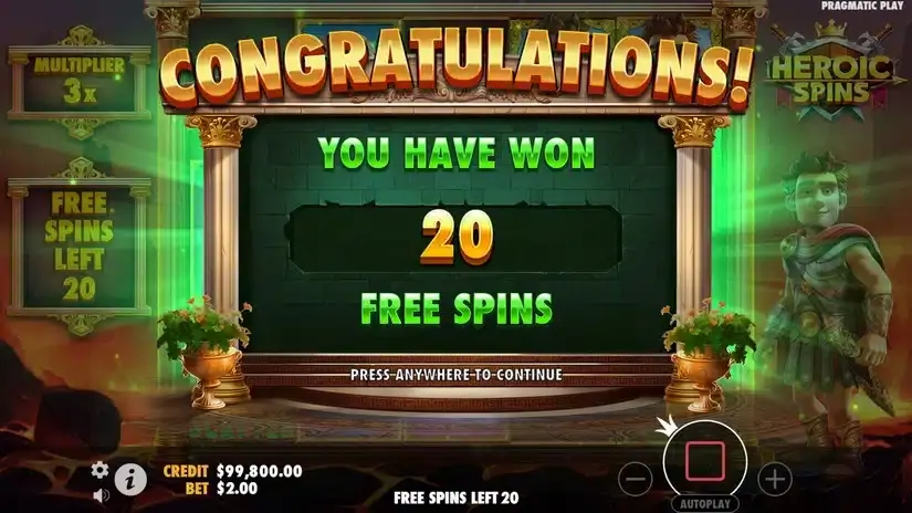 Heroic Spins slot screenshot 4