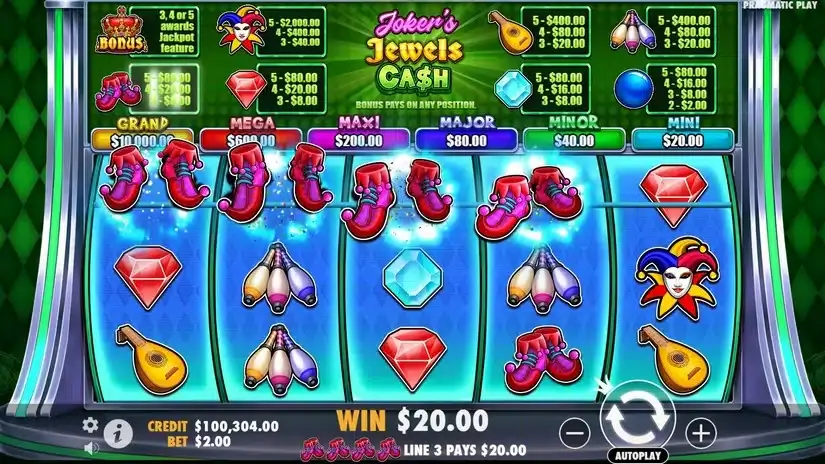 Joker’s Jewels Cash slot screenshot 