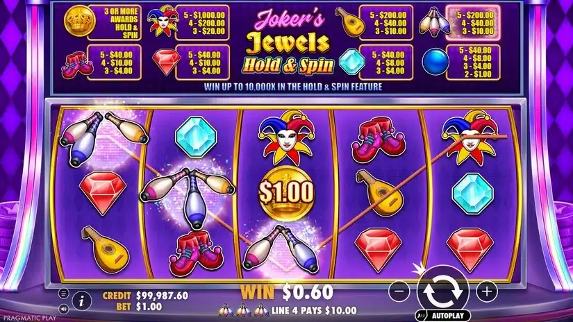 Joker’s Jewels Hold & Spin slot screenshot 3