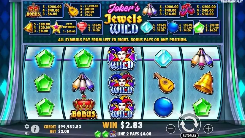 Joker’s Jewels Wild slot screenshot 3