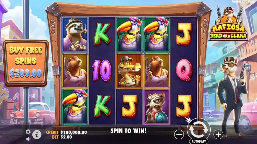 Mafiosa Dead or a Llama slot screenshot 