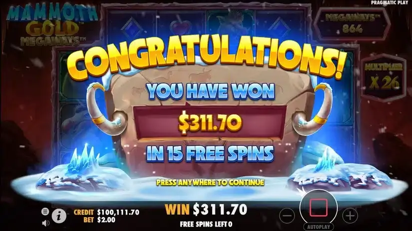 Mammoth Gold Megaways slot screenshot 