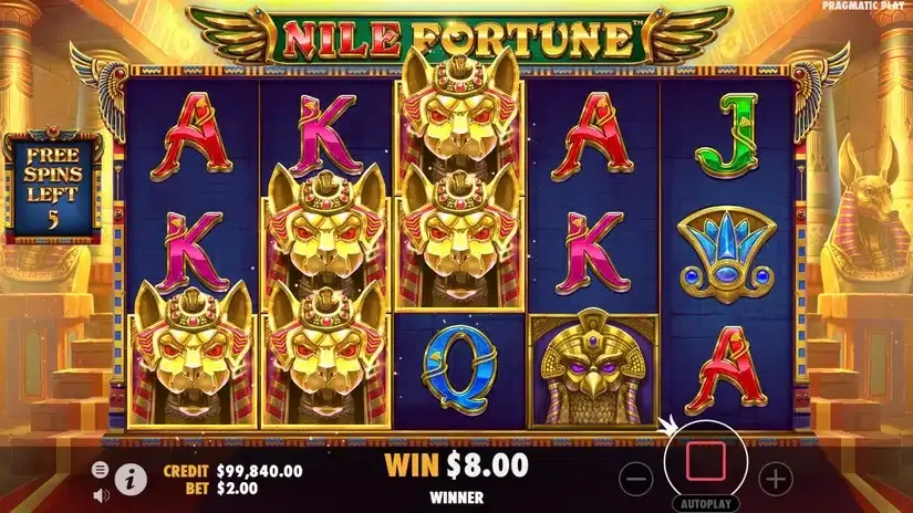Nile Fortunes slot screenshot 4