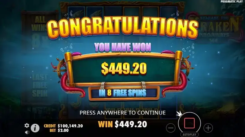 Release the Kraken Megaways slot screenshot 