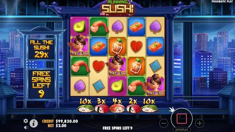 Running Sushi slot screenshot 4