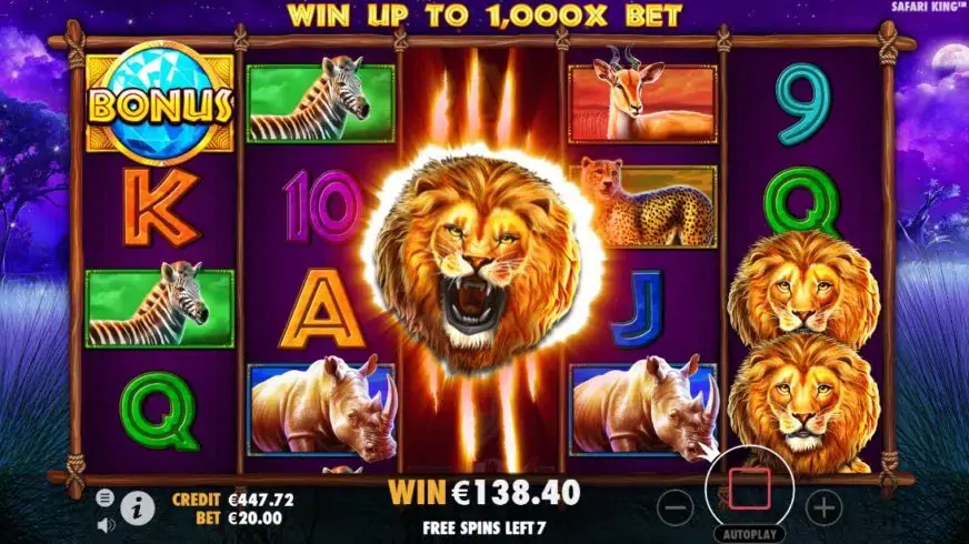 Safari King slot screenshot 6