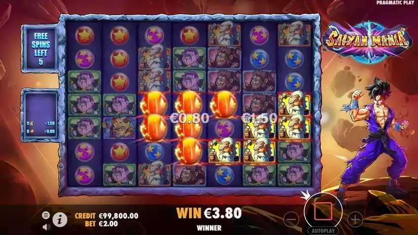 Saiyan Mania slot screenshot 