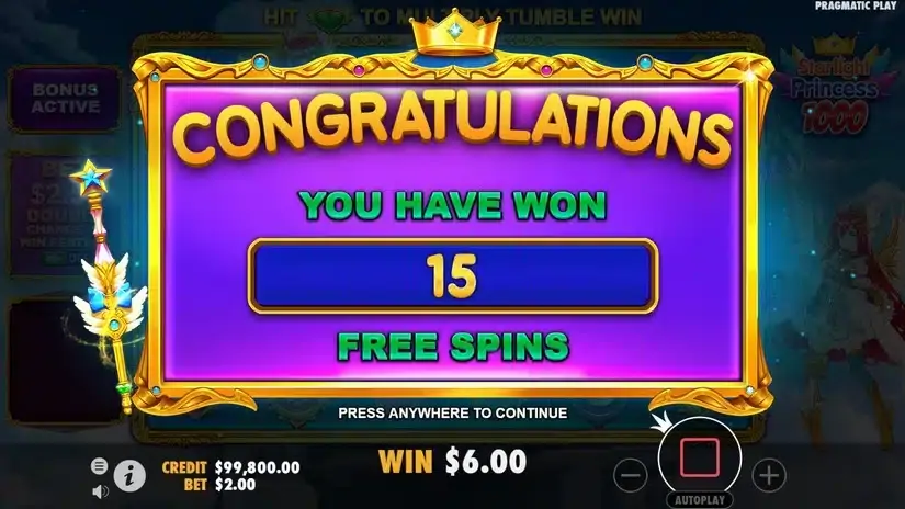 Starlight Princess 1000 slot screenshot 3