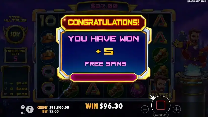 Supermania slot screenshot 5