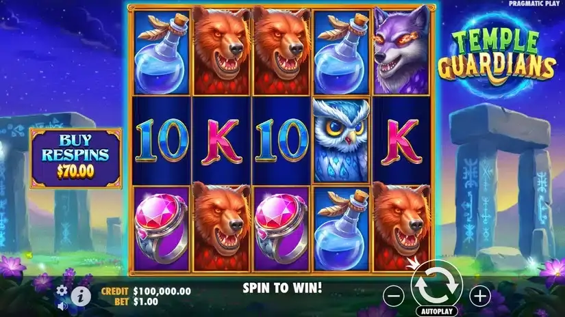Temple Guardians slot screenshot 