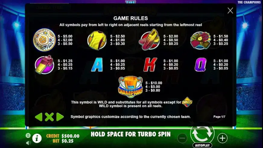 The Champions slot screenshot 2