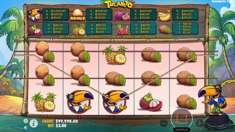 Tucanito slot screenshot 2