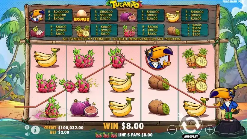 Tucanito slot screenshot 3