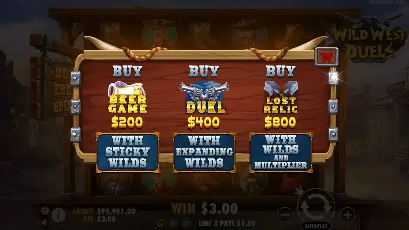 Wild West Duels slot screenshot 3