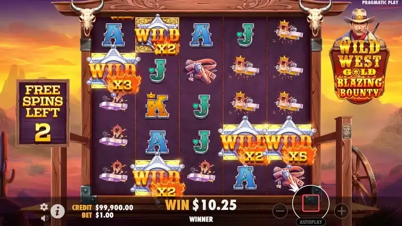 Wild West Gold Blazing Bounty slot screenshot 5