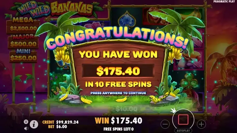 Wild Wild Bananas slot screenshot 