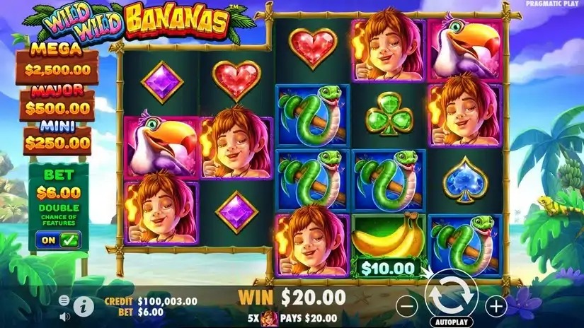 Wild Wild Bananas slot screenshot 2
