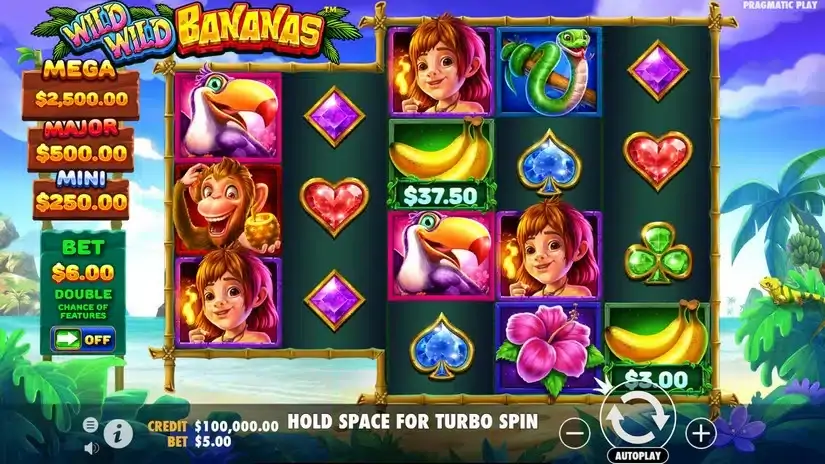 Wild Wild Bananas slot screenshot 