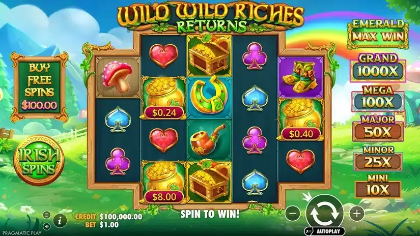 Wild Wild Riches Returns slot screenshot 