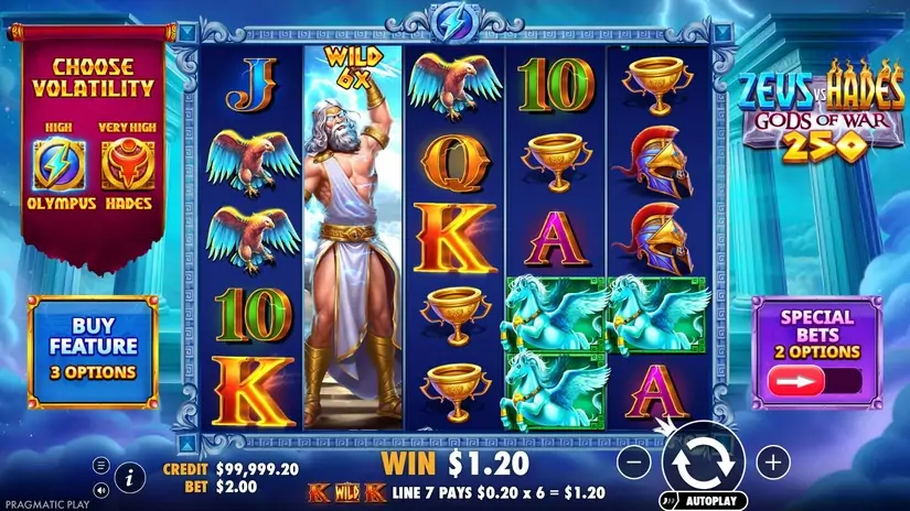 Zeus vs Hades Gods of War 250 slot screenshot 1