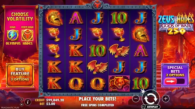Zeus vs Hades Gods of War 250 slot screenshot 4