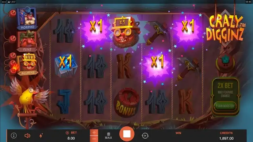 Crazy Digginz slot screenshot 2